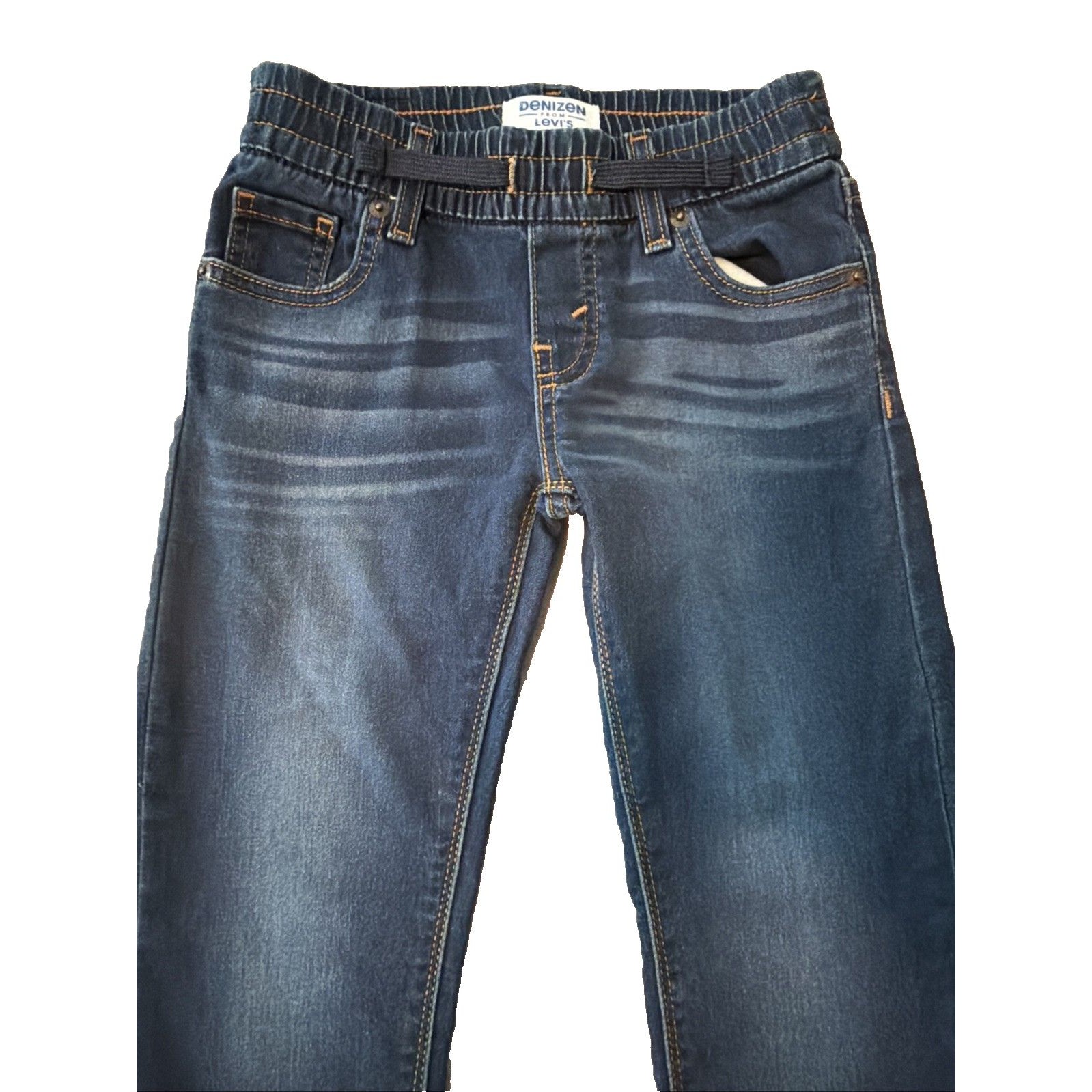 Denizen Levis Jeans Size 6 Regular Straight Leg Dark Blue Adjustable Waistband